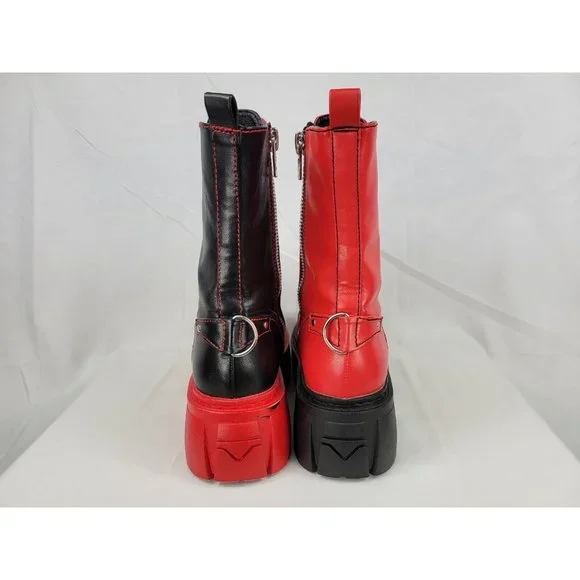 Current Mood x Dolls Kill Mid Calf Platform Goth Rave Boots Womens 9 M CM21-367 - Picture 2 of 10